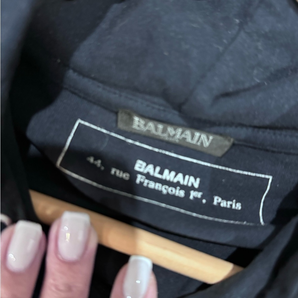 Balmain Men's Lightweight Hoodie - NAVY - Picture 4 of 6
